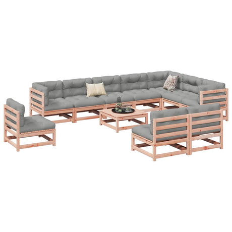 11 Piece Garden Sofa Set Solid Wood Pine