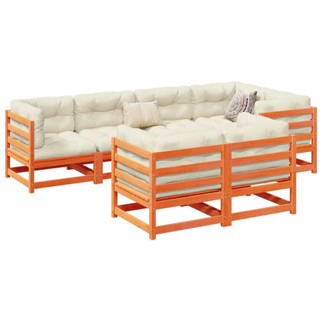 7 Piece Garden Sofa Set Solid Wood Pine