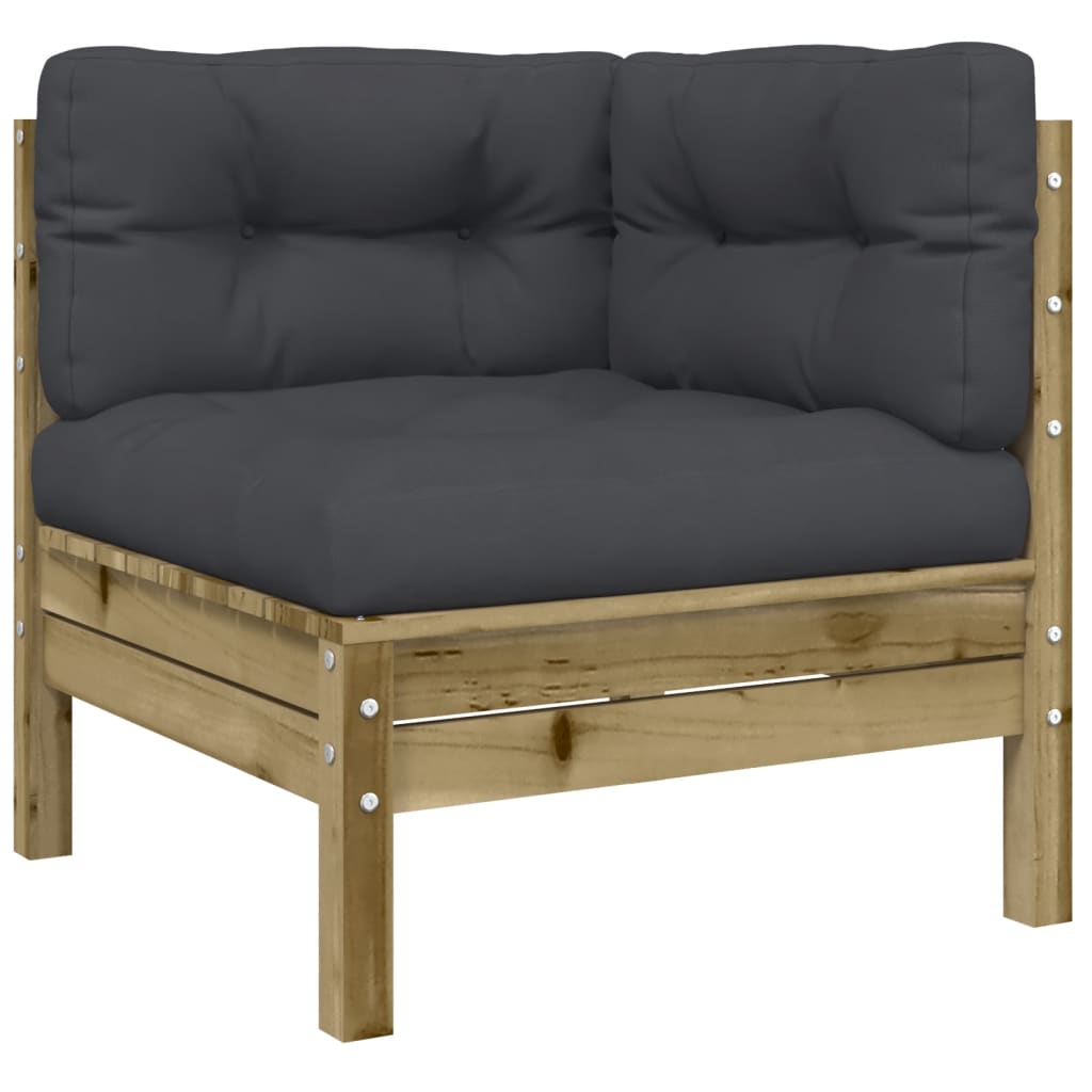 7 Piece Garden Sofa Set With Cushions Impregnated Wood Pine