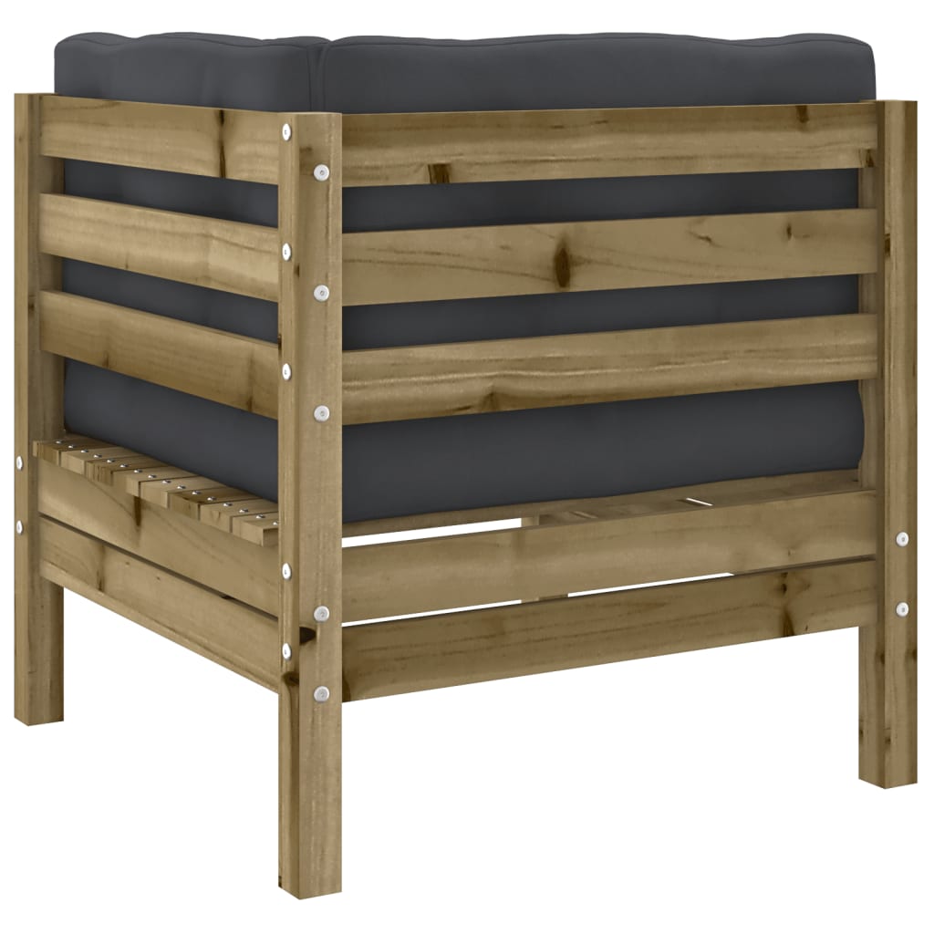 7 Piece Garden Sofa Set With Cushions Impregnated Wood Pine