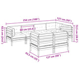 7 Piece Garden Sofa Set With Cushions Impregnated Wood Pine