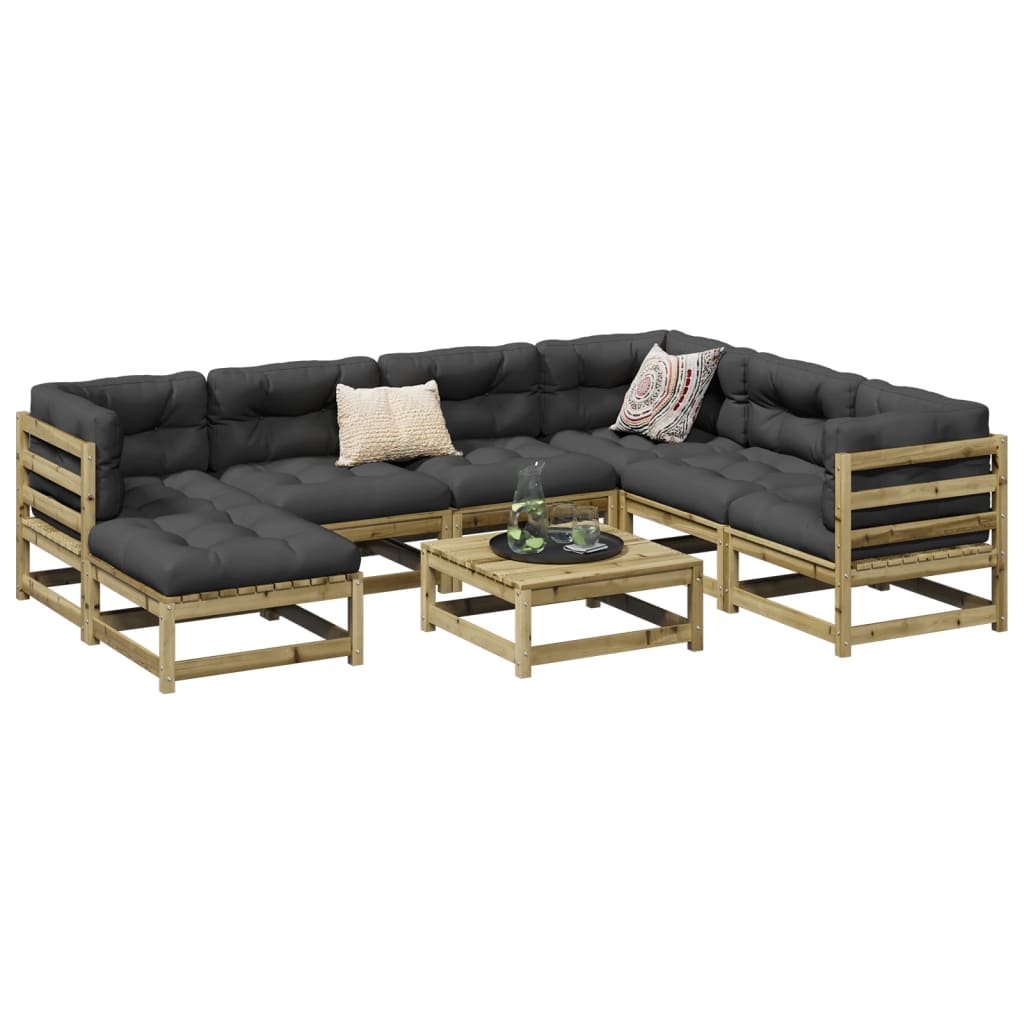 8 Piece Garden Sofa Set Solid Wood Pine