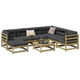 8 Piece Garden Sofa Set Solid Wood Pine
