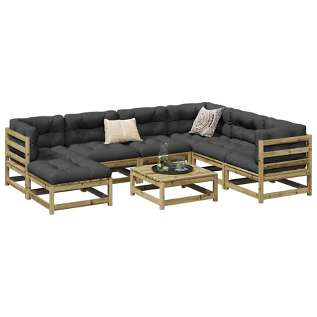 8 Piece Garden Sofa Set Solid Wood Pine