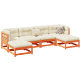 6 Piece Garden Sofa Set Solid Wood Douglas Fir