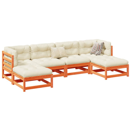6 Piece Garden Sofa Set Solid Wood Douglas Fir