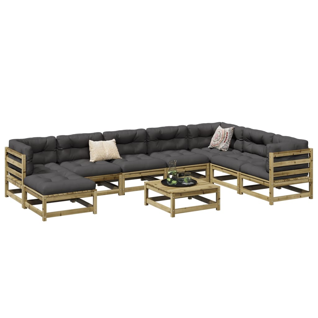9 Piece Garden Sofa Set Solid Wood Douglas Fir