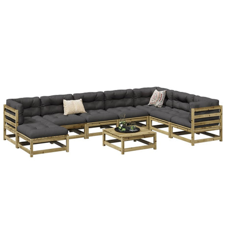 9 Piece Garden Sofa Set Solid Wood Douglas Fir