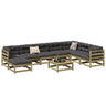 9 Piece Garden Sofa Set Solid Wood Douglas Fir