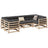 6 Piece Garden Sofa Set With Cushions Impregnated Wood Pine
