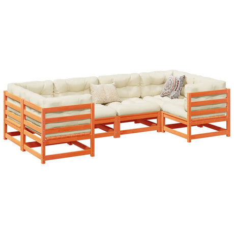6 Piece Garden Sofa Set With Cushions Impregnated Wood Pine