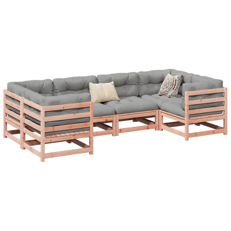 6 Piece Garden Sofa Set With Cushions Impregnated Wood Pine