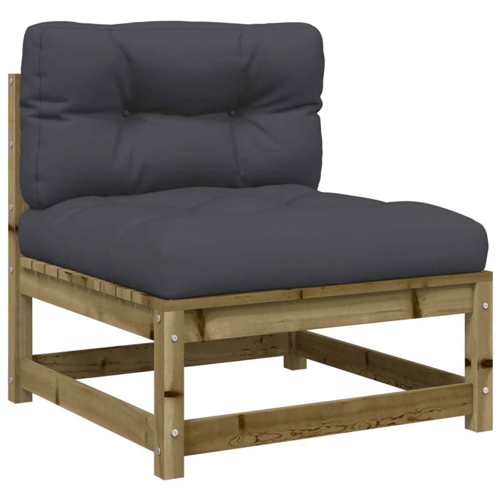 6 Piece Garden Sofa Set With Cushions Impregnated Wood Pine