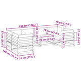 6 Piece Garden Sofa Set With Cushions Impregnated Wood Pine