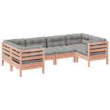 6 Piece Garden Sofa Set With Cushions Solid Wood Douglas Fir