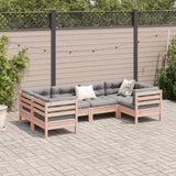 6 Piece Garden Sofa Set With Cushions Solid Wood Douglas Fir