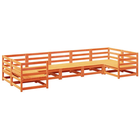 7 Piece Garden Sofa Set Solid Wood Pine