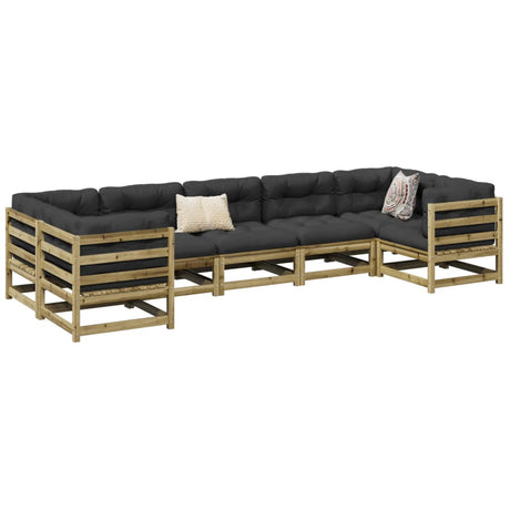 7 Piece Garden Sofa Set Solid Wood Pine