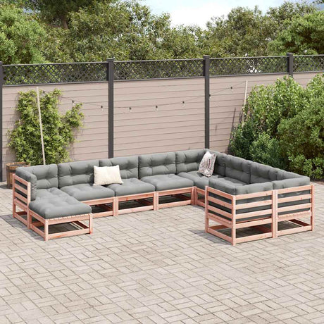10 Piece Garden Sofa Set Solid Wood Douglas Fir