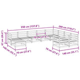 10 Piece Garden Sofa Set Solid Wood Douglas Fir
