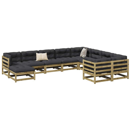 10 Piece Garden Sofa Set Solid Wood Douglas Fir