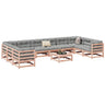 11 Piece Garden Sofa Set Solid Wood Pine