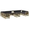 11 Piece Garden Sofa Set Solid Wood Pine
