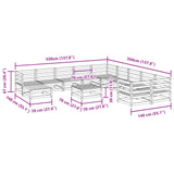 12 Piece Garden Sofa Set Solid Wood Pine