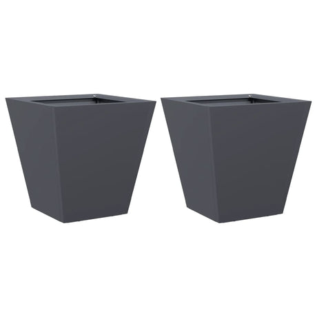 Garden Planters Anthracite 2 Pcs Steel