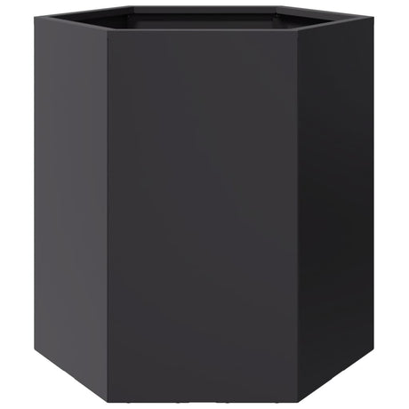 Garden Planter 2 Pcs Black Hexagon Steel