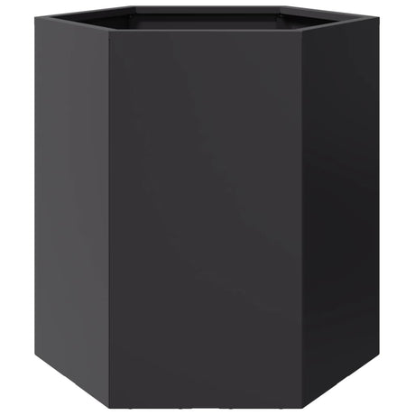 Garden Planter 2 Pcs Black Hexagon Steel
