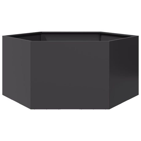 Garden Planter 2 Pcs Black Hexagon Steel