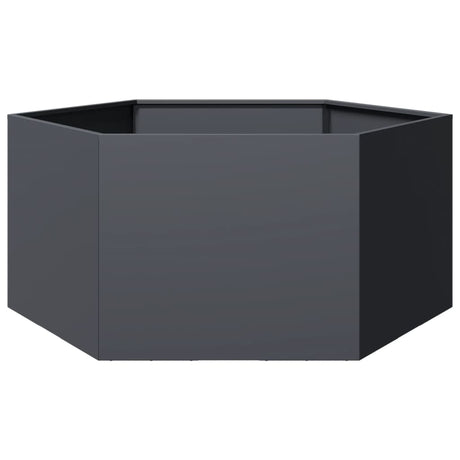 Garden Planter 2 Pcs Black Hexagon Steel