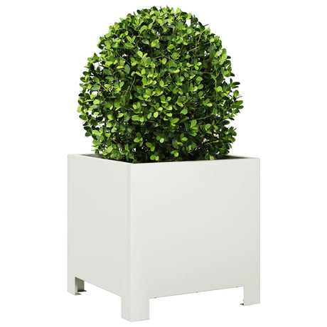 Garden Planters 2 Pcs White Steel