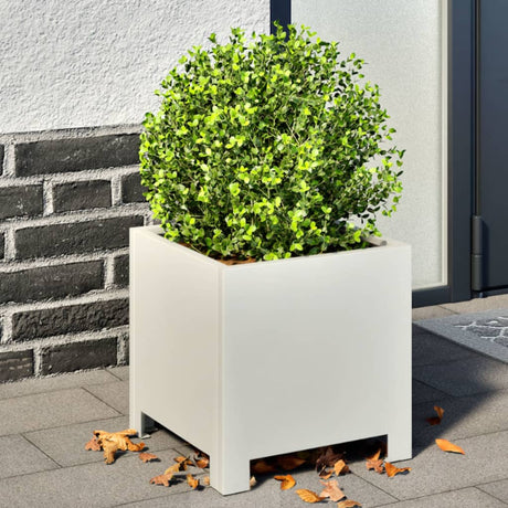 Garden Planters 2 Pcs White Steel