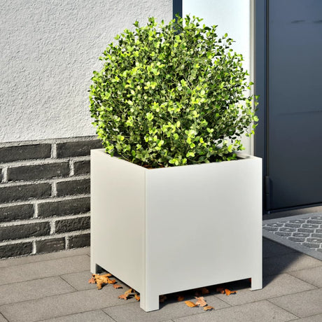 Garden Planters 2 Pcs White Steel