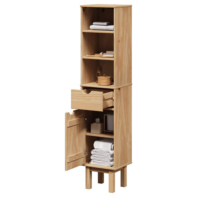 Bathroom Cabinet Otta 35X30X159 Cm Solid Wood Pine