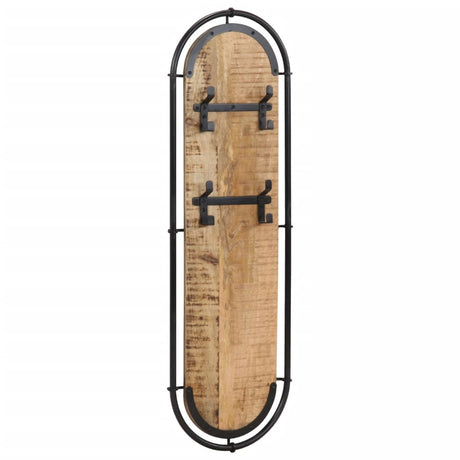Wall-Mounted Coat Racks With 4 Hooks 2 Pcs Solid Wood Rough Mango