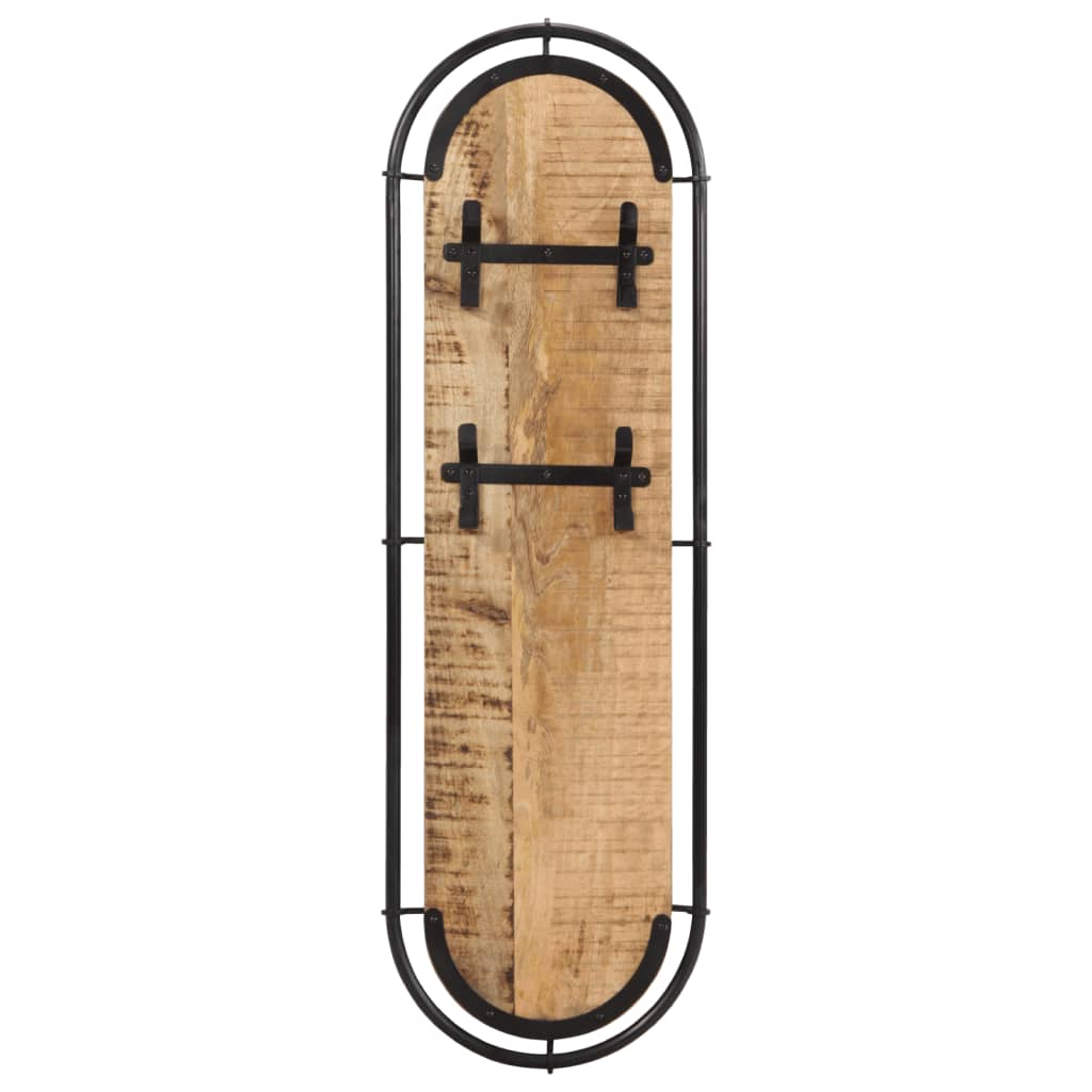 Wall-Mounted Coat Racks With 4 Hooks 2 Pcs Solid Wood Rough Mango