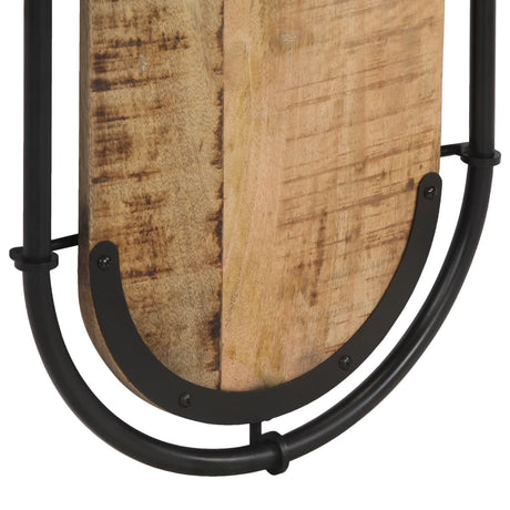 Wall-Mounted Coat Racks With 4 Hooks 2 Pcs Solid Wood Rough Mango
