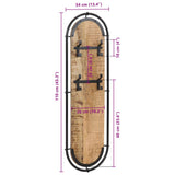 Wall-Mounted Coat Racks With 4 Hooks 2 Pcs Solid Wood Rough Mango