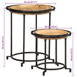 2 Piece Side Table Set Solid Wood Mango