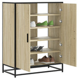 Shoe Cabinet 75X38X97.5 Cm Engineered Wood And Metal