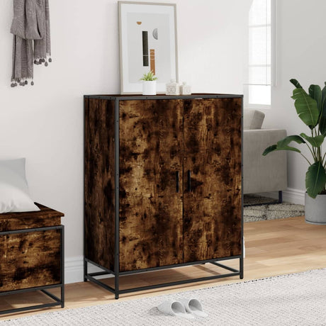 Shoe Cabinet 75X38X97.5 Cm Engineered Wood And Metal