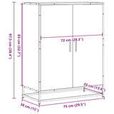Shoe Cabinet 75X38X97.5 Cm Engineered Wood And Metal