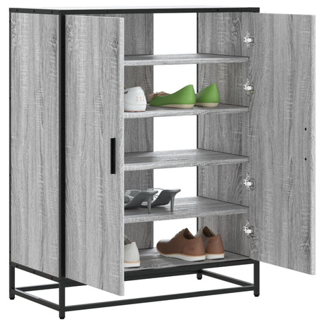 Shoe Cabinet 75X38X97.5 Cm Engineered Wood And Metal