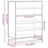 Shoe Cabinet 75X38X97.5 Cm Engineered Wood And Metal