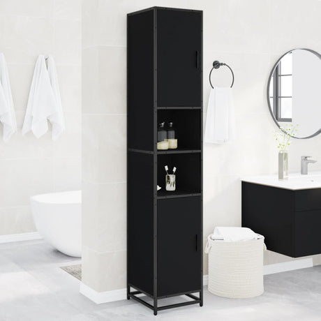 Bathroom Cabinet 35X37.5X188.5 Cm Engineered Wood And Metal