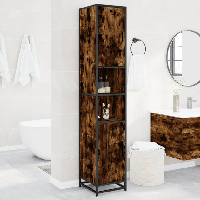 Bathroom Cabinet 35X37.5X188.5 Cm Engineered Wood And Metal
