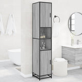Bathroom Cabinet 35X37.5X188.5 Cm Engineered Wood And Metal